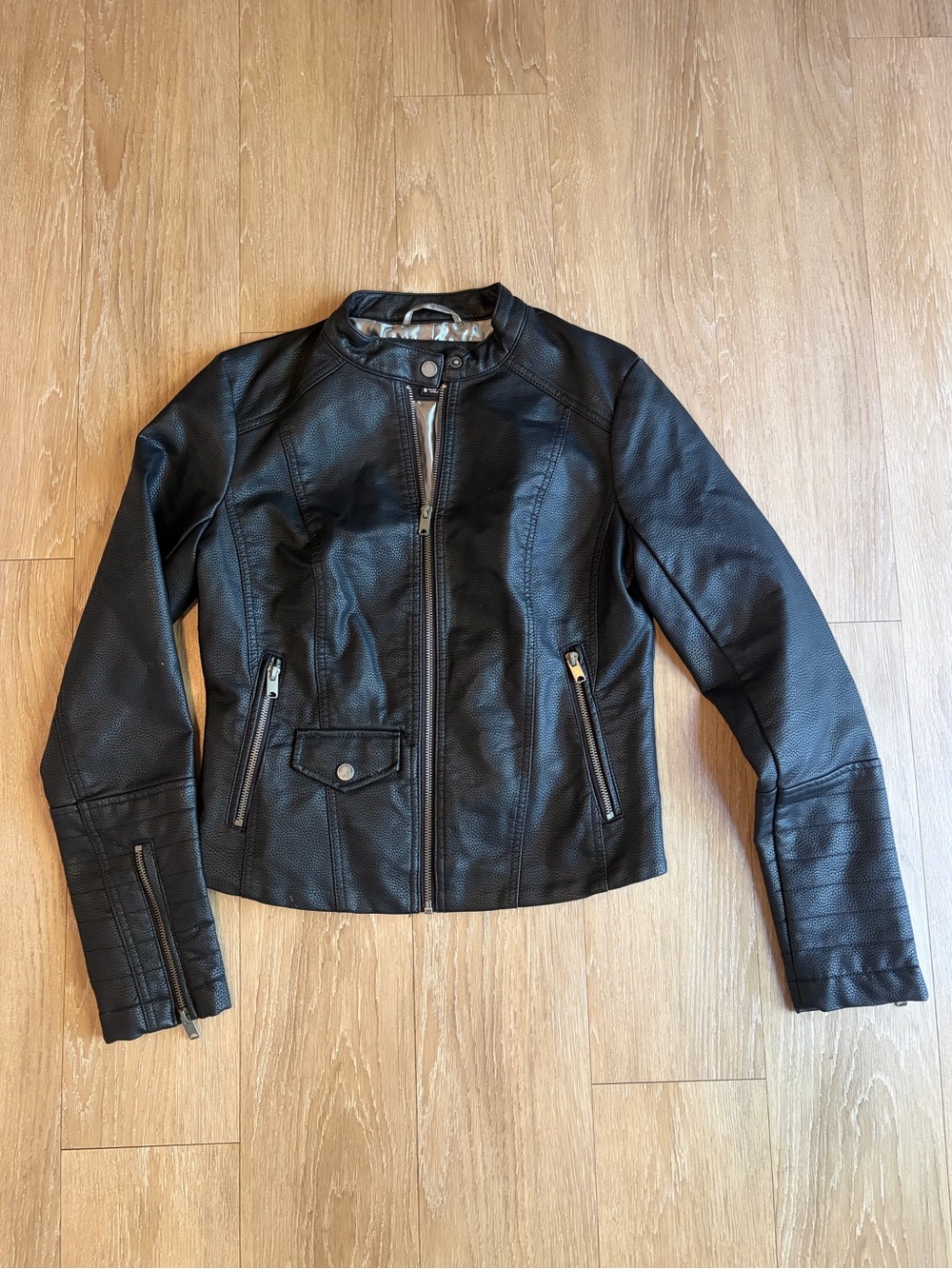 Marc New York Black Faux Leather Moto Jacket